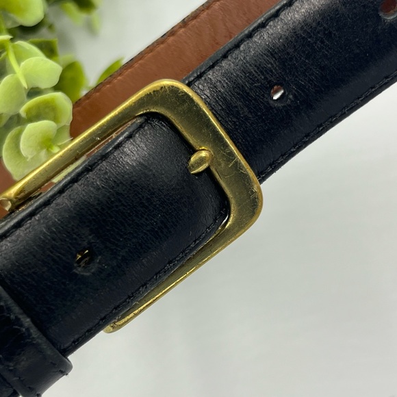 Vintage Coach Men’s Black Leather Brass Hardware Belt Great Condition 36/90 - Picture 2 of 8